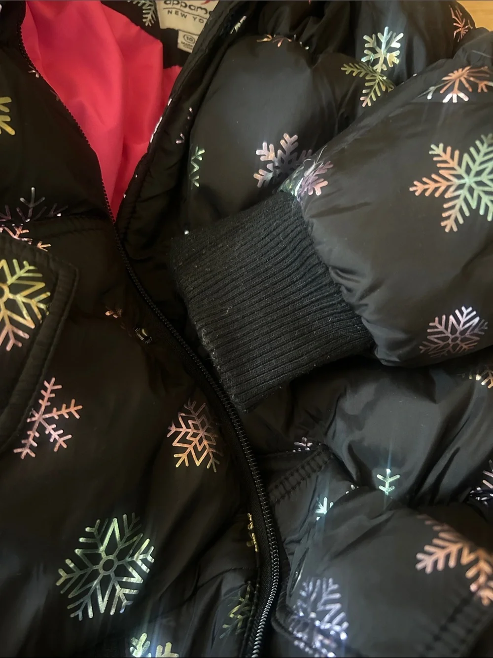 Appaman Girls Rainbow Snowflakes Slim Puffy Coat Size 10